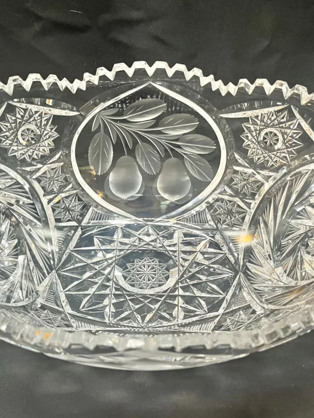 Antique American Brilliant Period Cut Crystal Fruit or Centerpiece Bowl